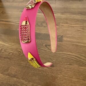 Charming Pink Headband with Colorful Pencil‎ Details